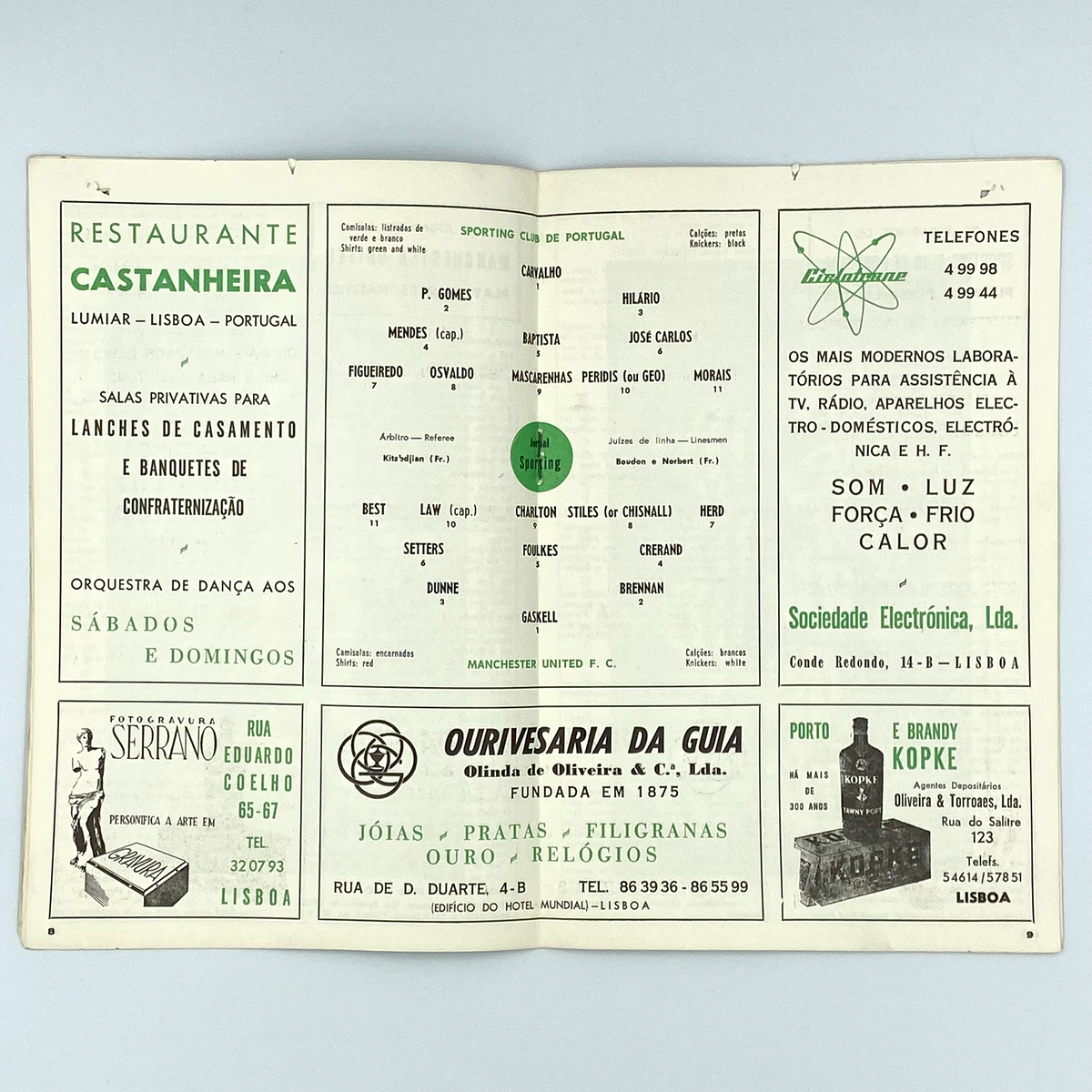 Sporting CP vs Manchester United Programme (18 March 1964)