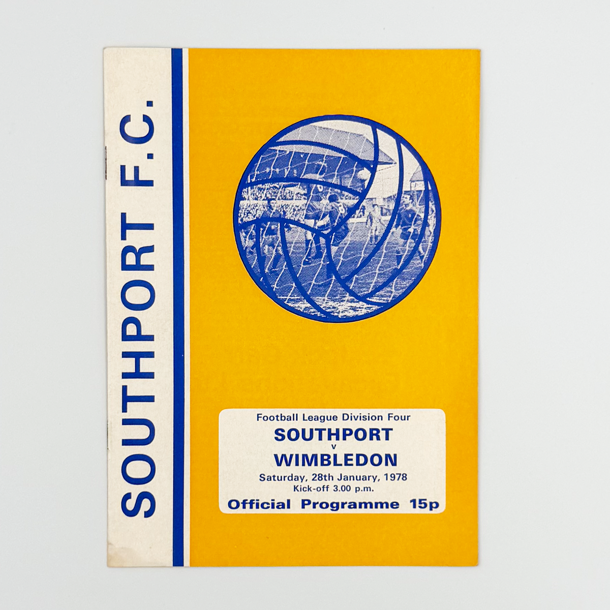 Southport vs Wimbledon Programme (28 January 1978)