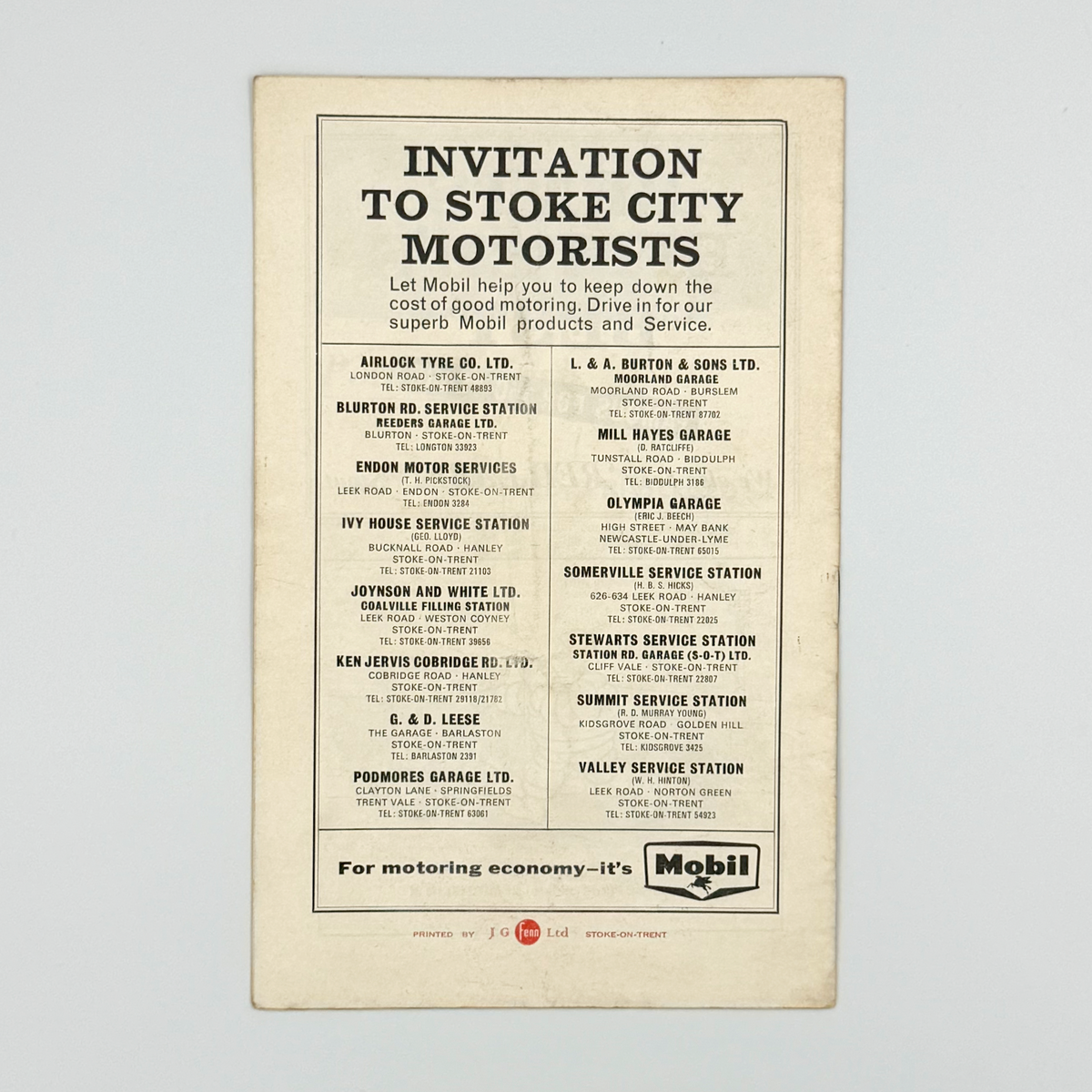 Stoke City vs Arsenal Programme (29 January 1966)
