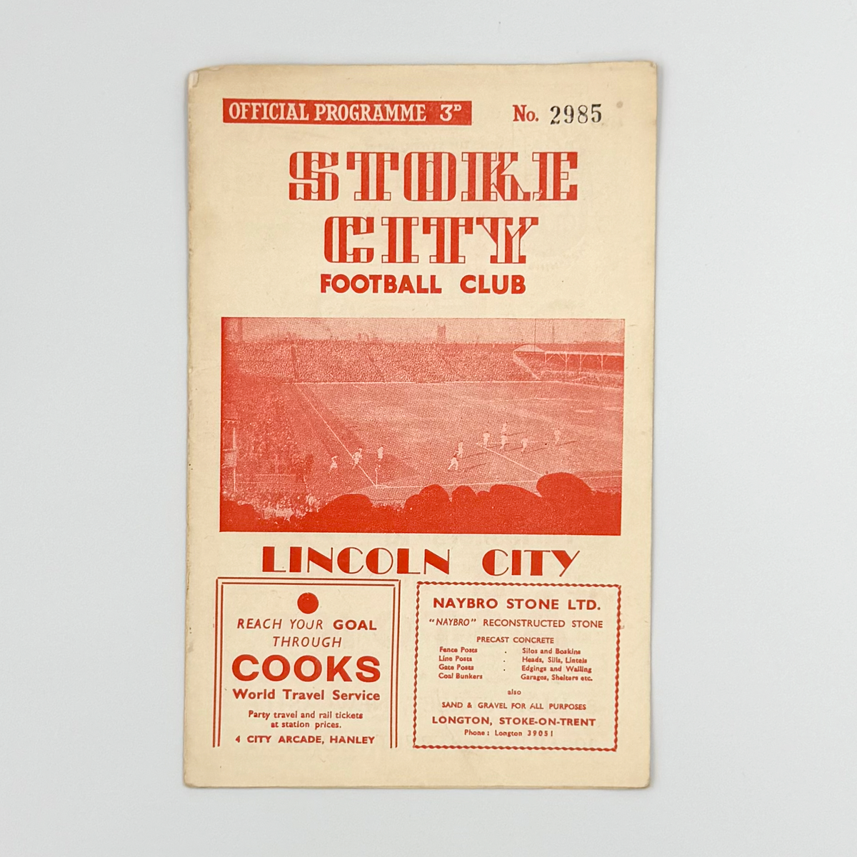 Stoke City vs Lincoln City Programme (23 February 1957)