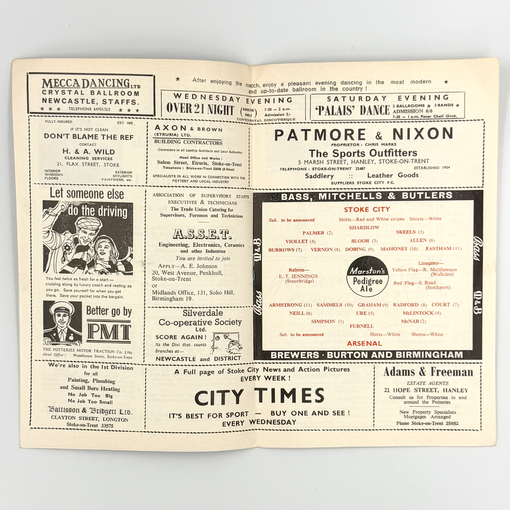 Stoke City vs Arsenal Programme (1 April 1967)