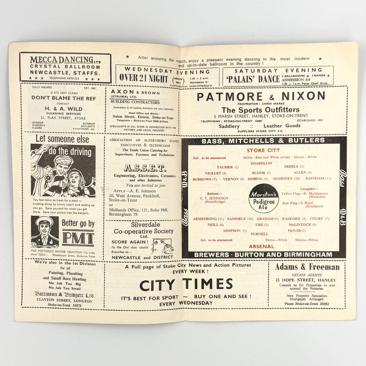 Stoke City vs Arsenal Programme (1 April 1967)