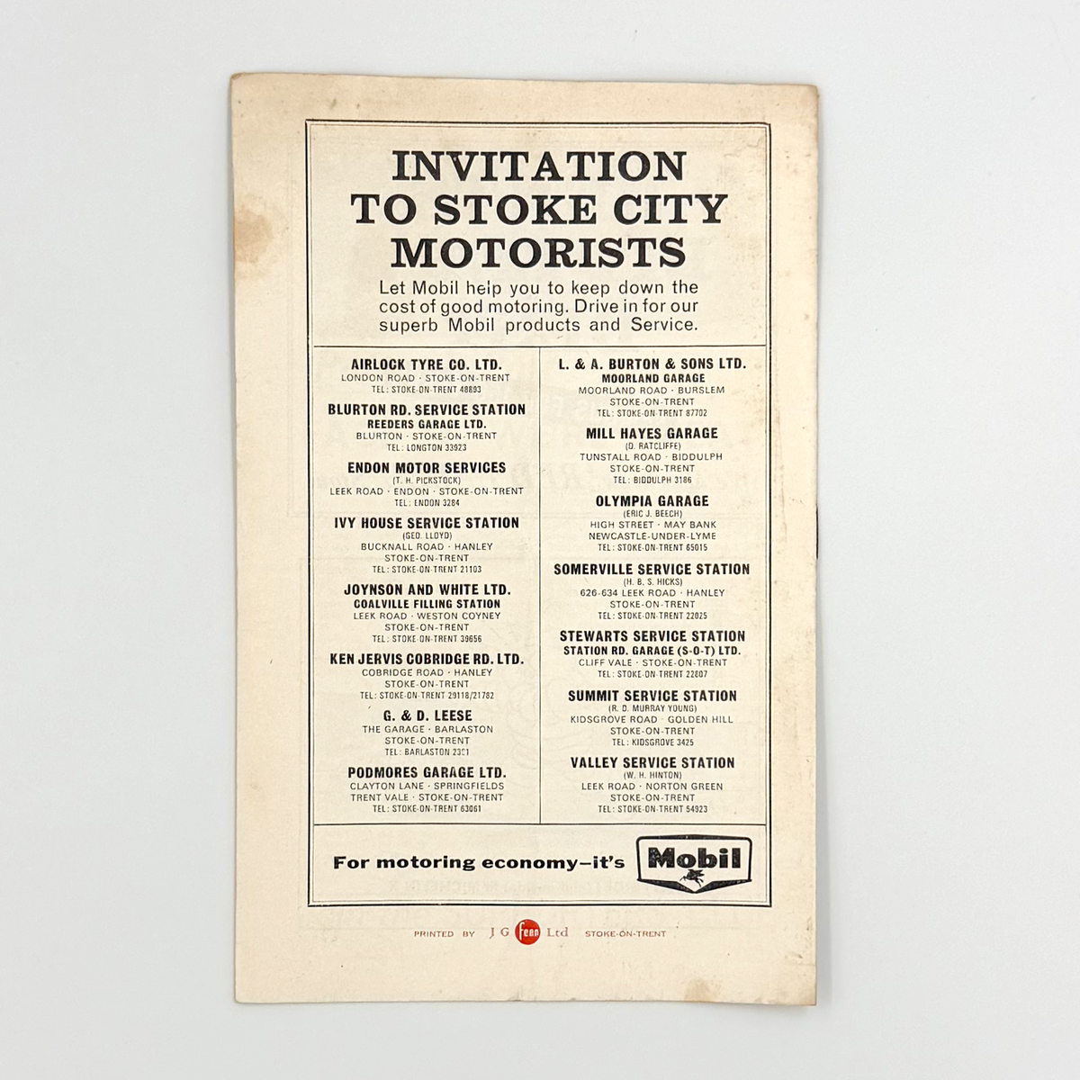Stoke City vs Leeds United Programme (23 October 1965)