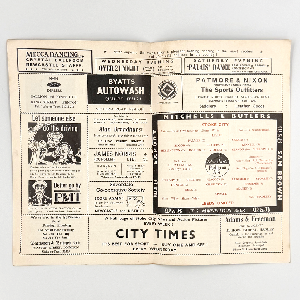 Stoke City vs Leeds United Programme (23 October 1965)