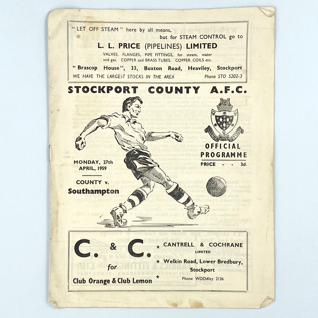 Stockport County vs Southampton Programme (27 April 1959)