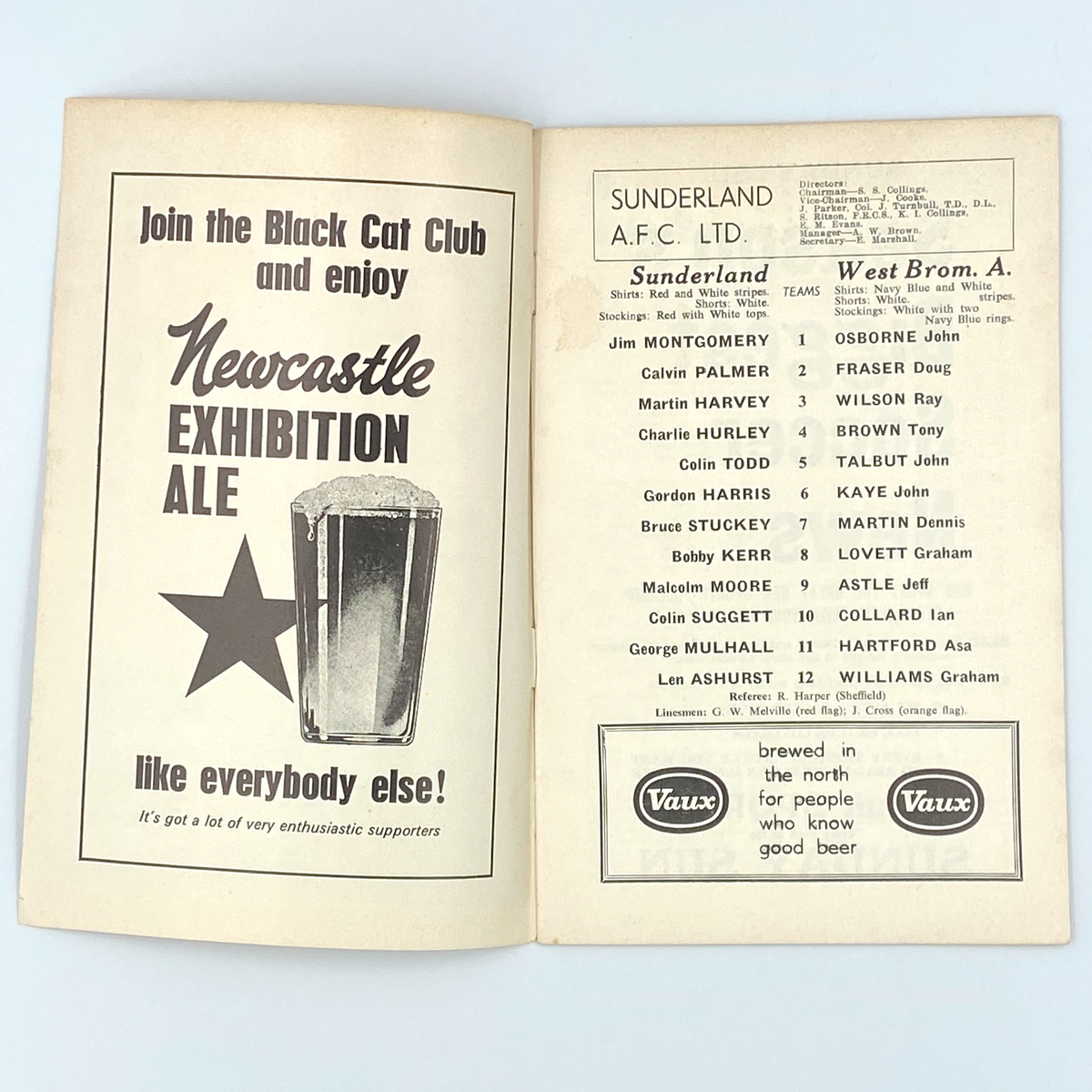 Sunderland vs West Bromwich Albion Programme (15 February 1969)