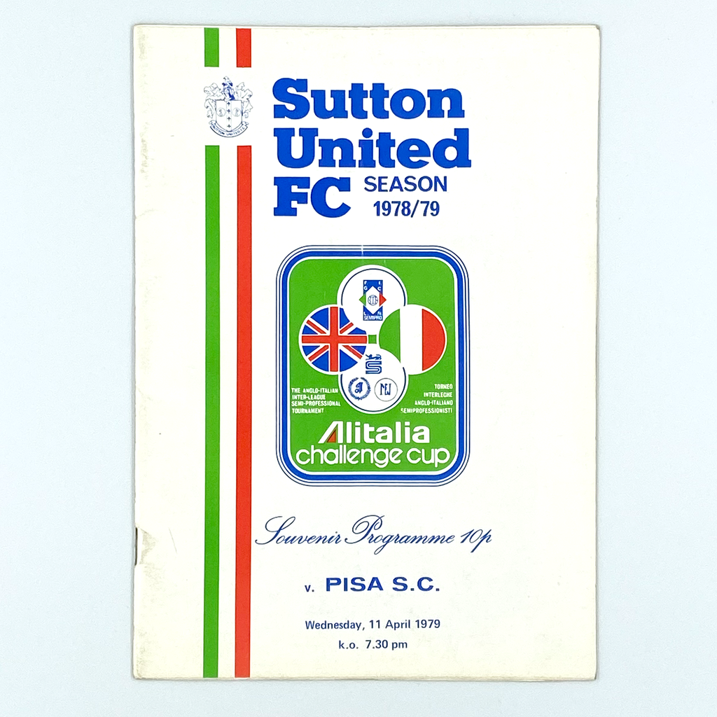 Sutton United vs Pisa SC Programme (11 April 1979)