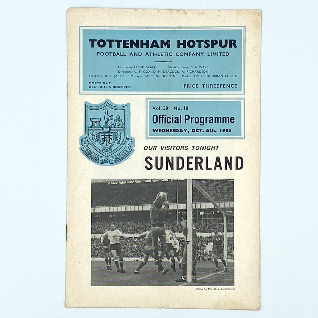 Tottenham Hotspur vs Sunderland Programme (6 October 1965)