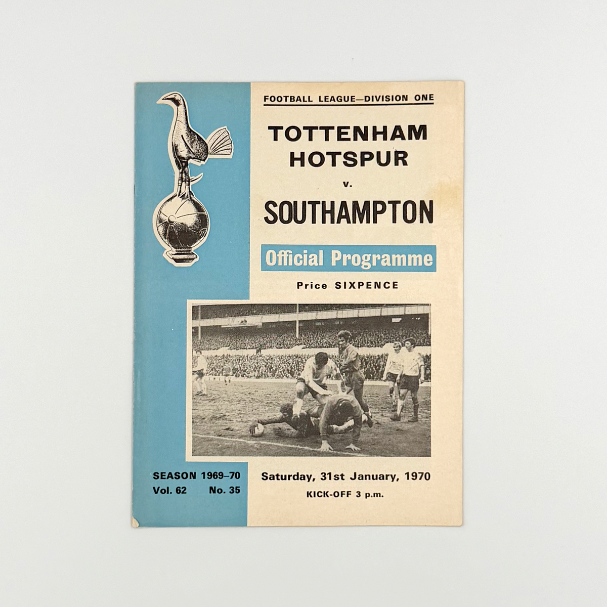 Tottenham Hotspur vs Southampton Programme (31 January 1970)