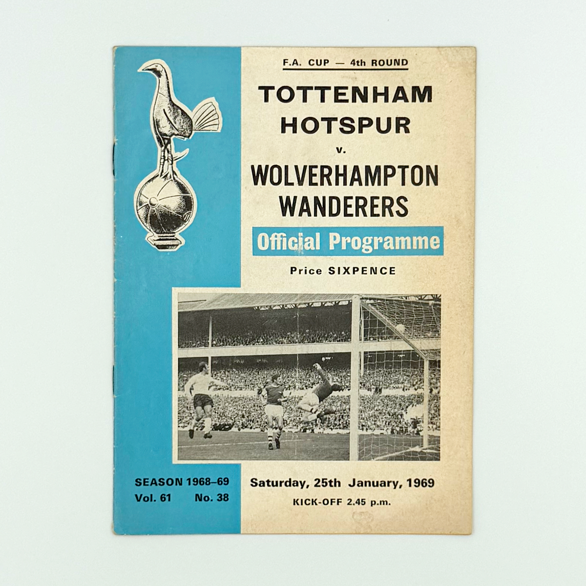 Tottenham Hotspur vs Wolverhampton Wanderers Programme (25 January 1969)