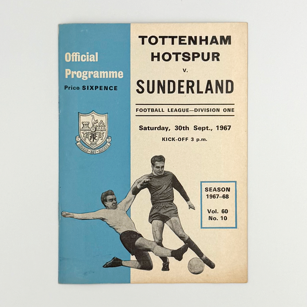 Tottenham Hotspur vs Sunderland Programme (30 September 1967)