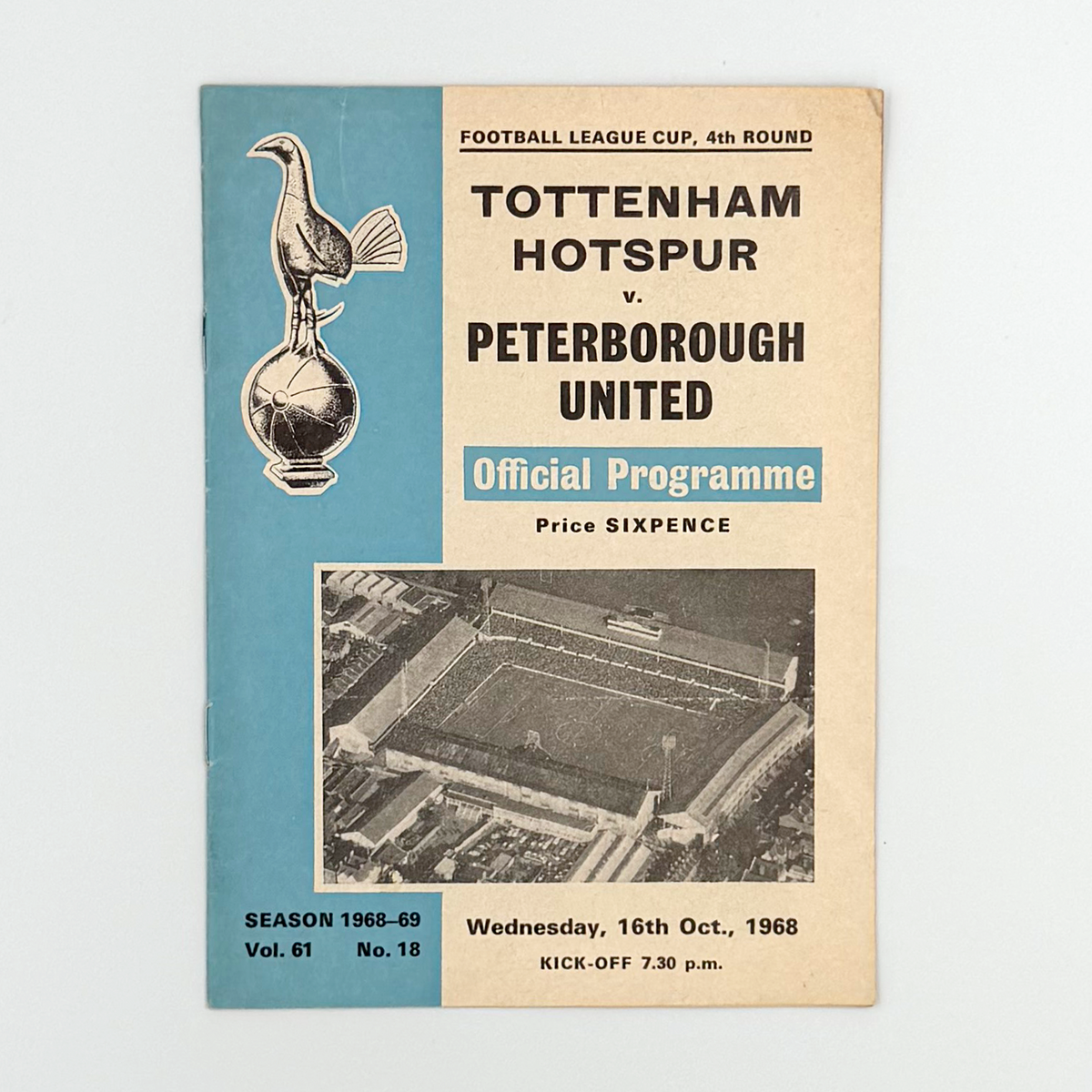Tottenham Hotspur vs Peterborough United Programme (16 October 1968)