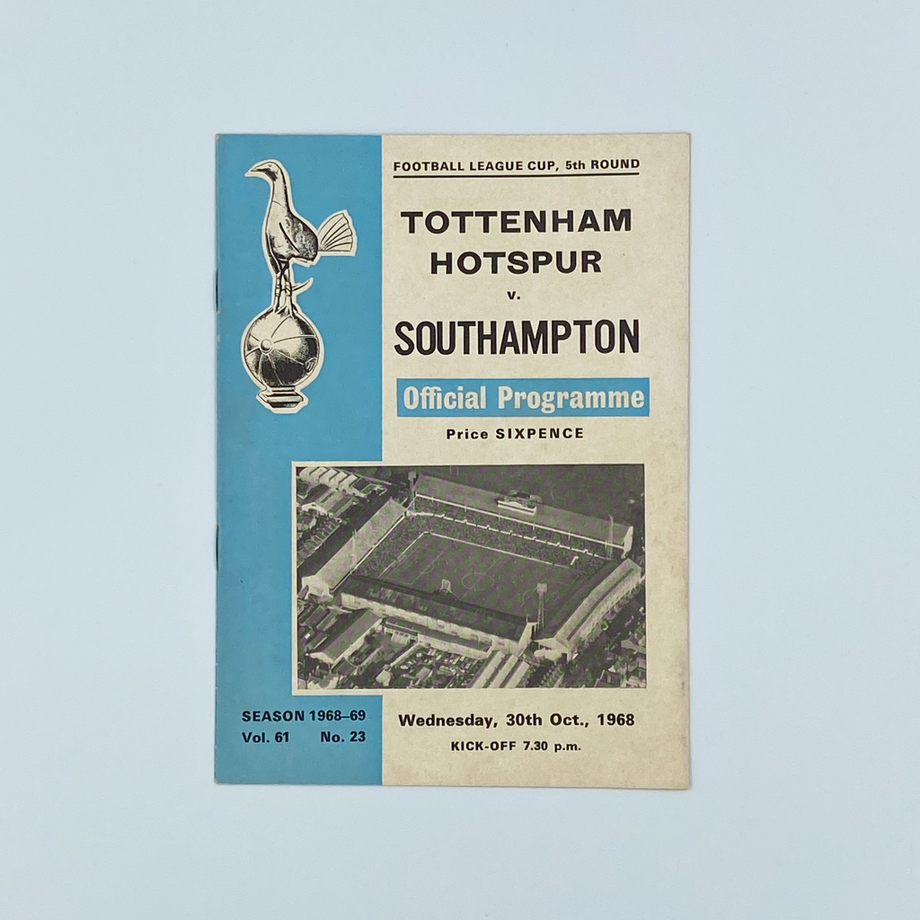 Tottenham Hotspur vs Southampton Programme (30 October 1968)