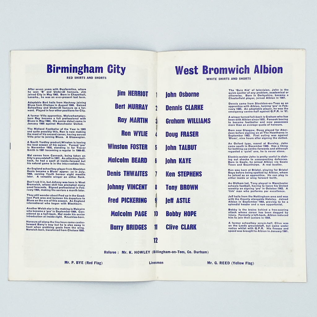Birmingham City vs West Bromwich Albion FA Cup Semi-Final Programme (27 April 1968)