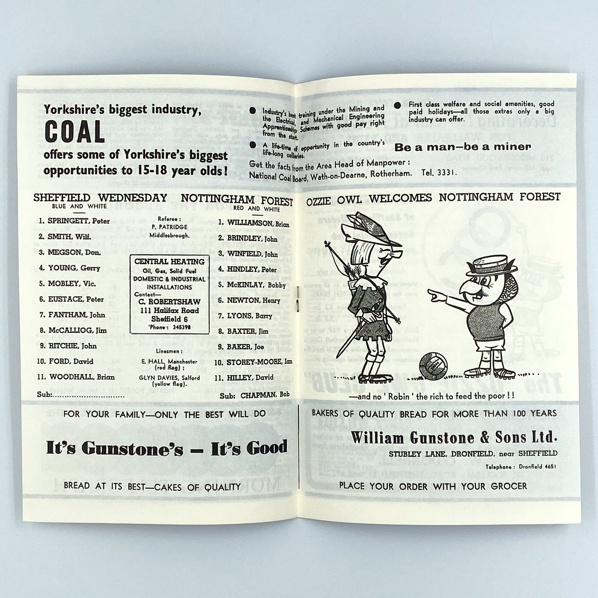 Sheffield Wednesday vs Nottingham Forest Programme (20 April 1968)