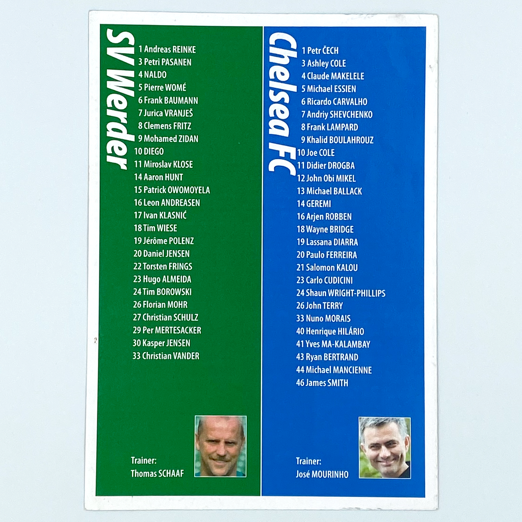 Werder Bremen vs Chelsea Programme (22 November 2006)