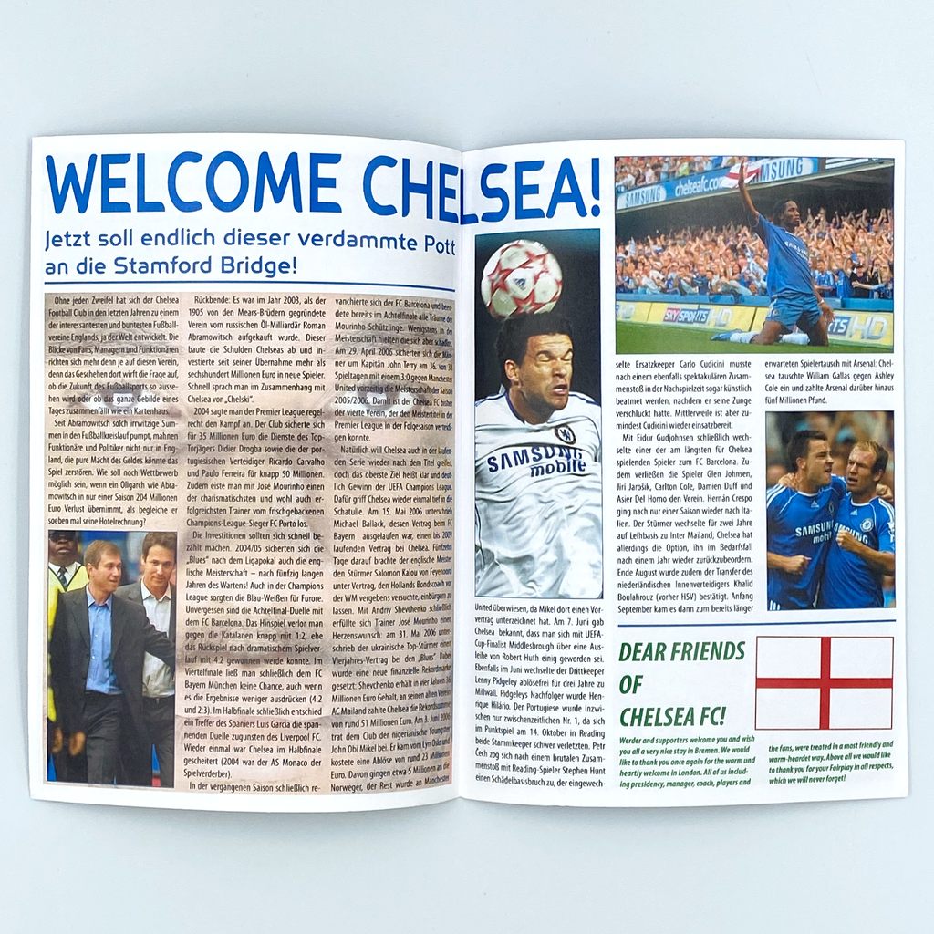 Werder Bremen vs Chelsea Programme (22 November 2006)