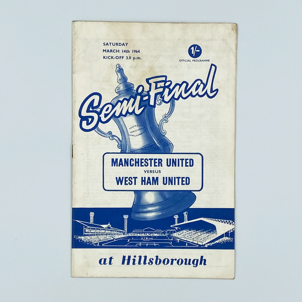 Manchester United vs West Ham United FA Cup Semi-Final Programme (14 March 1964)