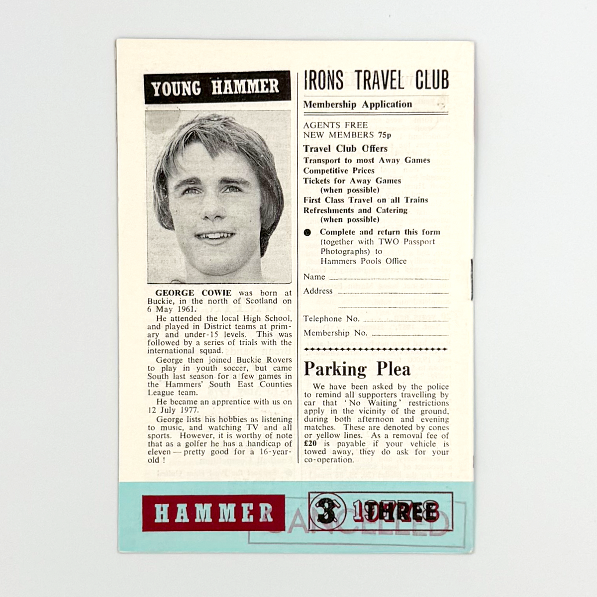 West Ham United vs Queens Park Rangers Programme (10 September 1977)