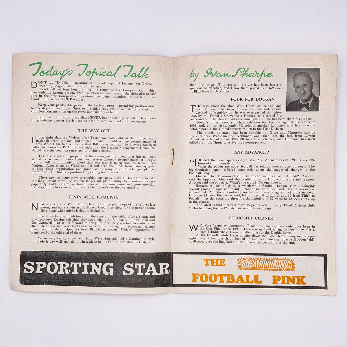 Wolverhampton Wanderers vs West Ham United Programme (11 April 1960)