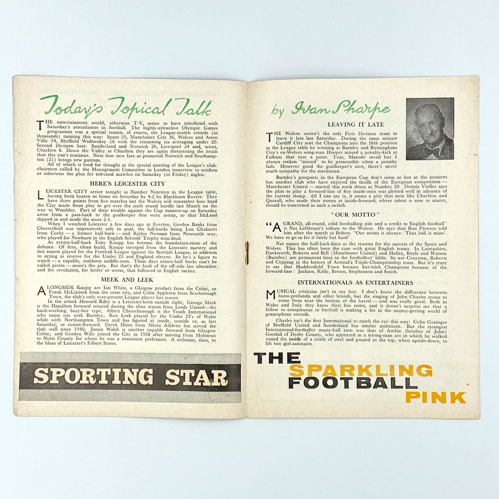 Wolverhampton Wanderers vs Leicester City Programme (7 September 1960)