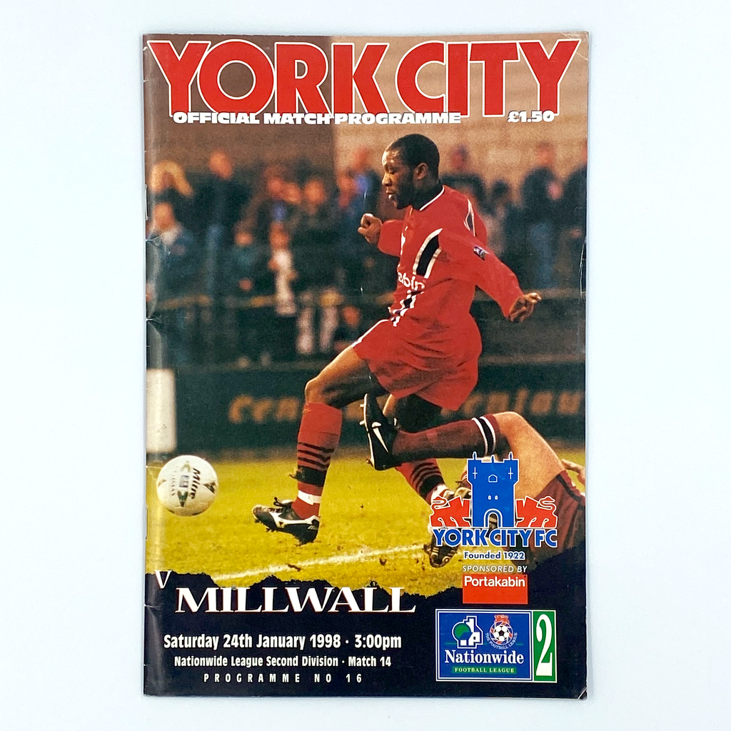 York City vs Millwall Programme (24 January 1998)