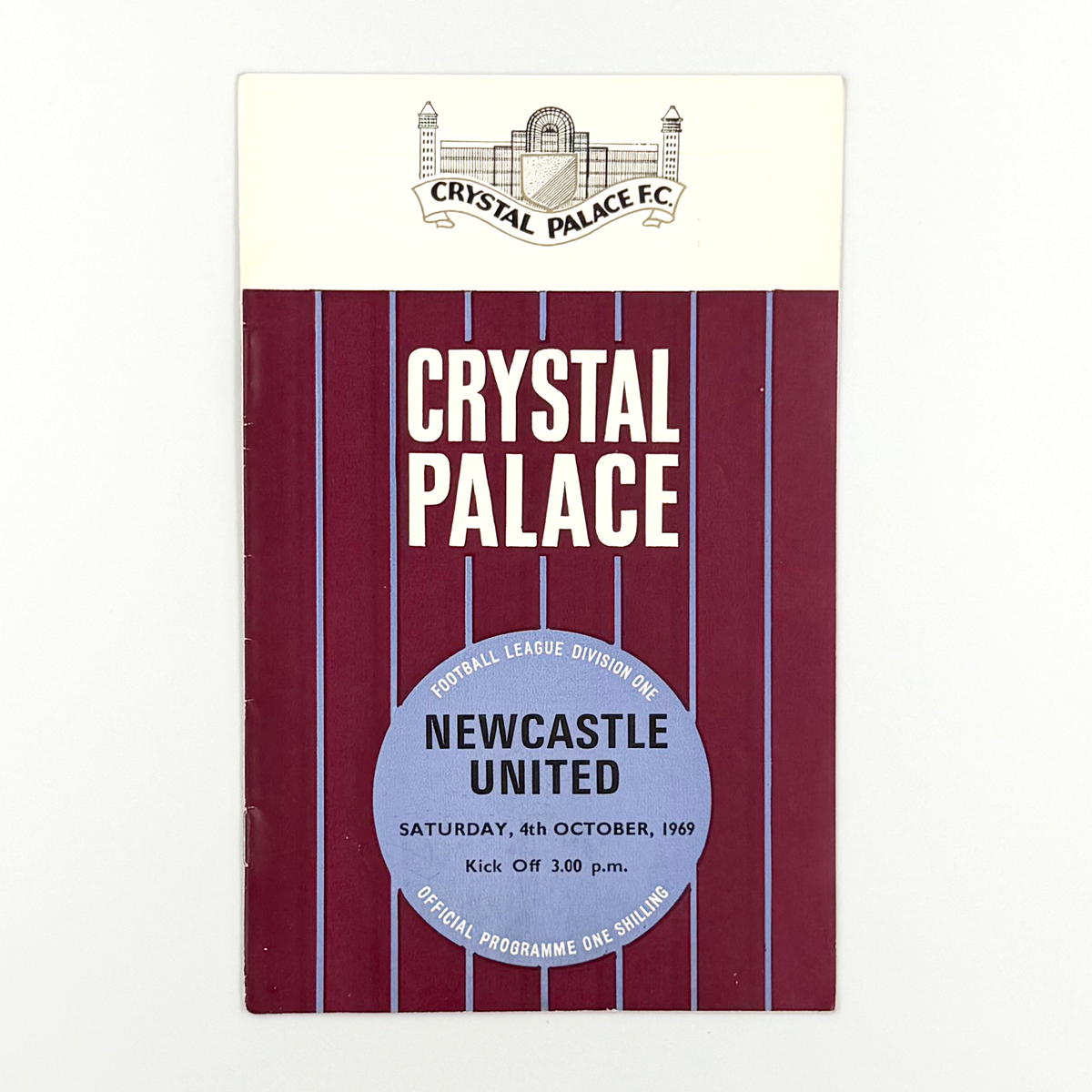 Crystal Palace vs Newcastle United Programme (4 October 1969)