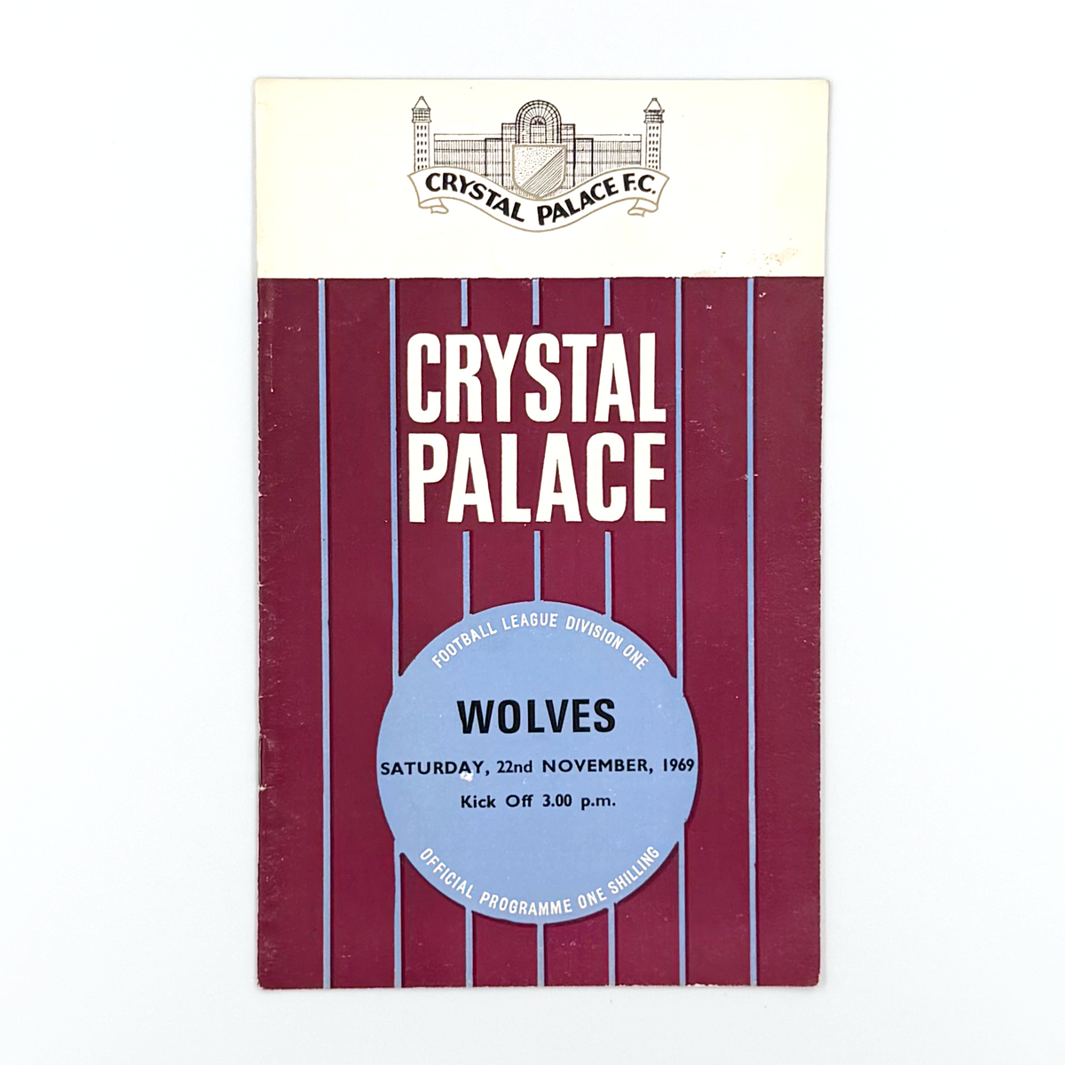 Crystal Palace vs Wolverhampton Wanderers Programme (22 November 1969)