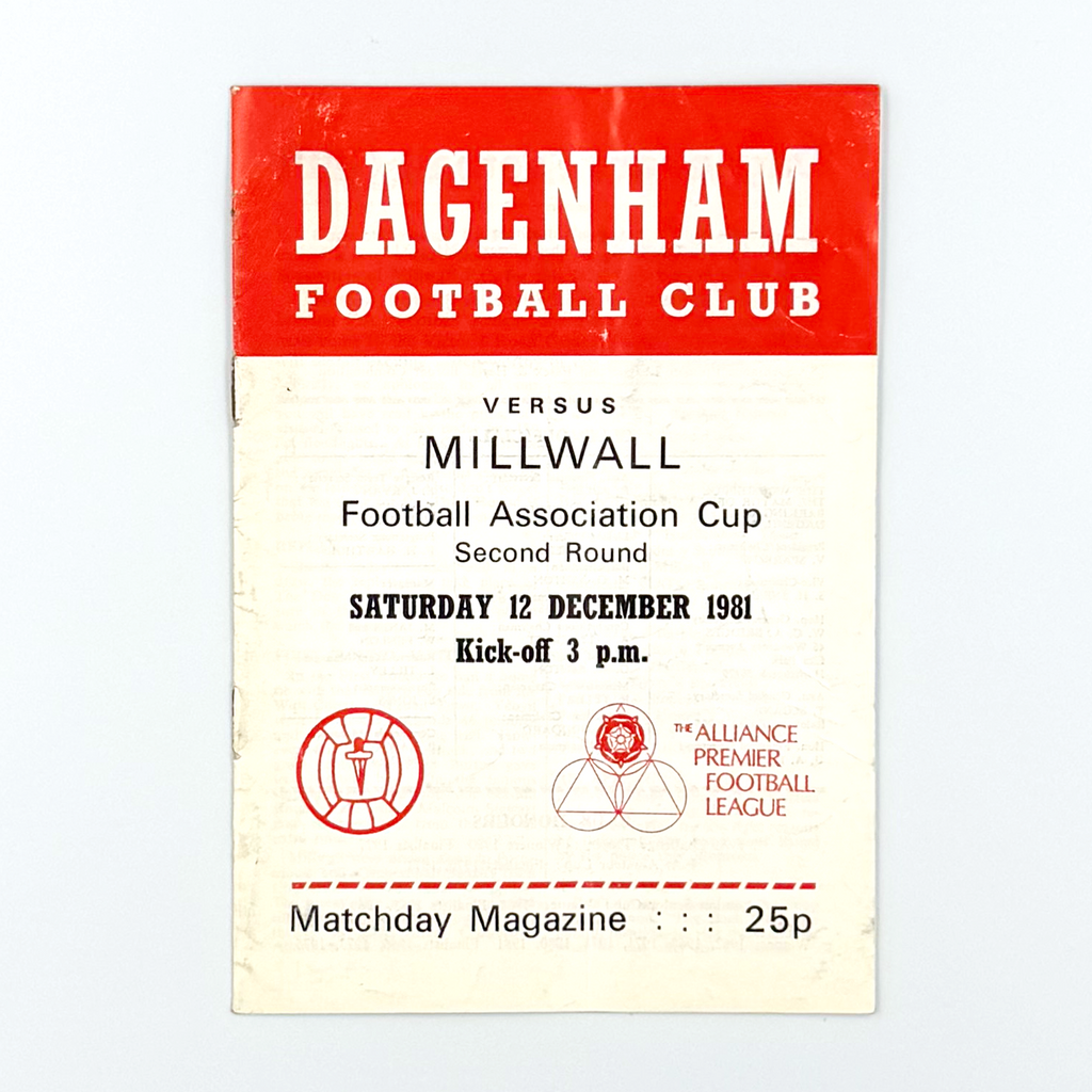 Dagenham FC vs Millwall Programme (12 December 1981)