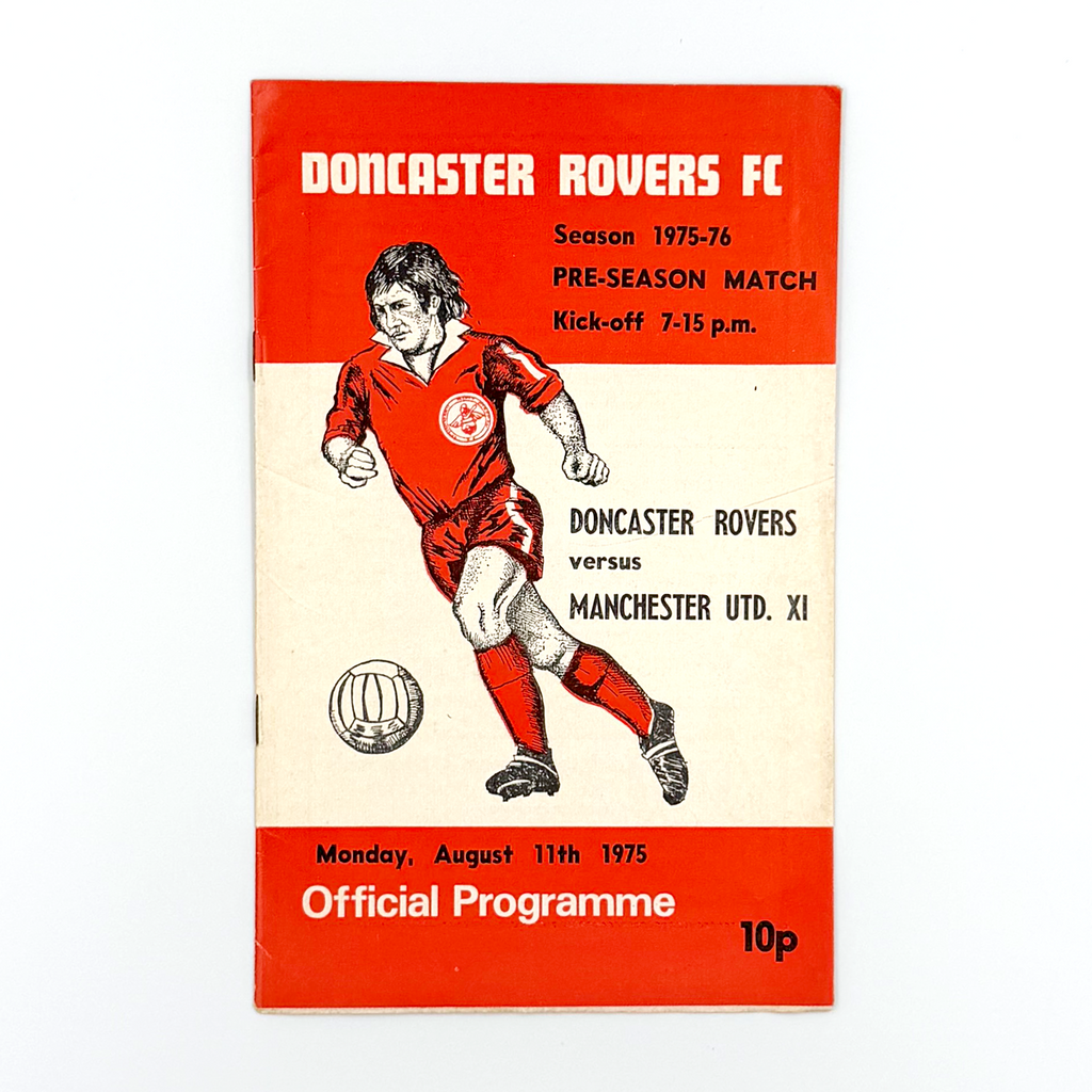 Doncaster Rovers vs Manchester United XI Programme (11 August 1975)