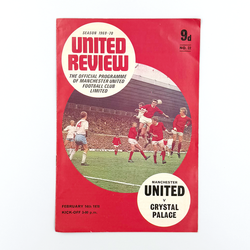 Manchester United vs vs Crystal Palace Programme (14 February 1970)
