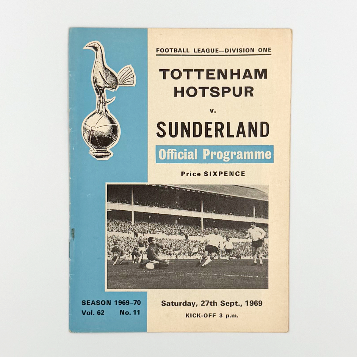 Tottenham Hotspur vs Sunderland Programme (27 September 1969)
