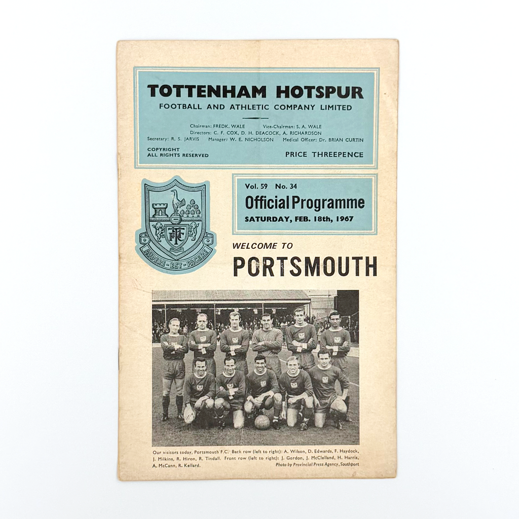 Tottenham Hotspur vs Portsmouth Programme (18 February 1967)