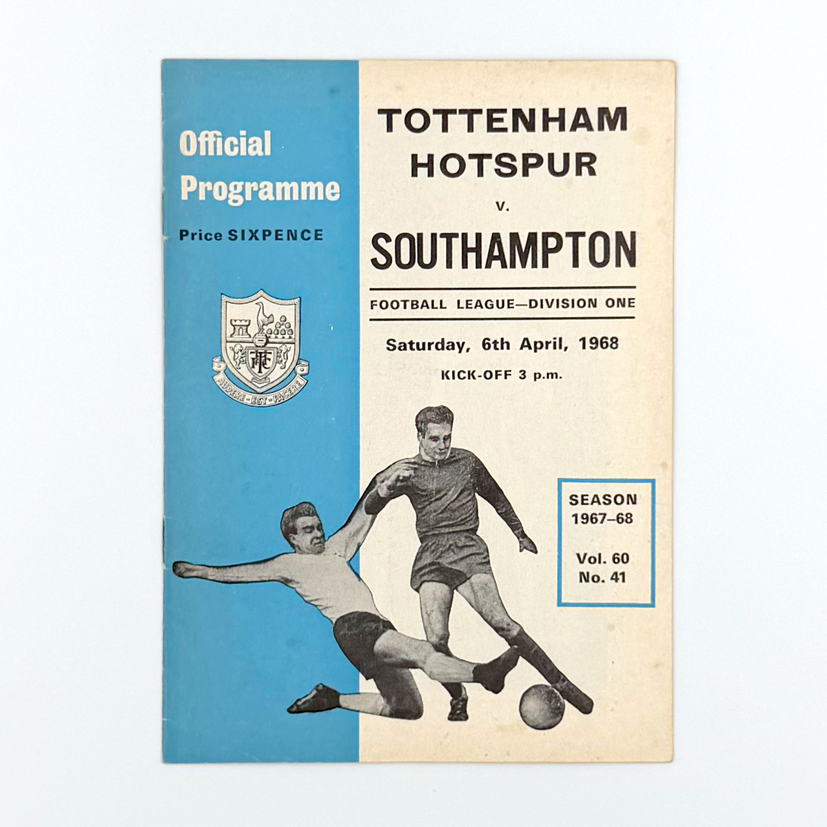 Tottenham Hotspur vs Southampton Programme (6 April 1968)