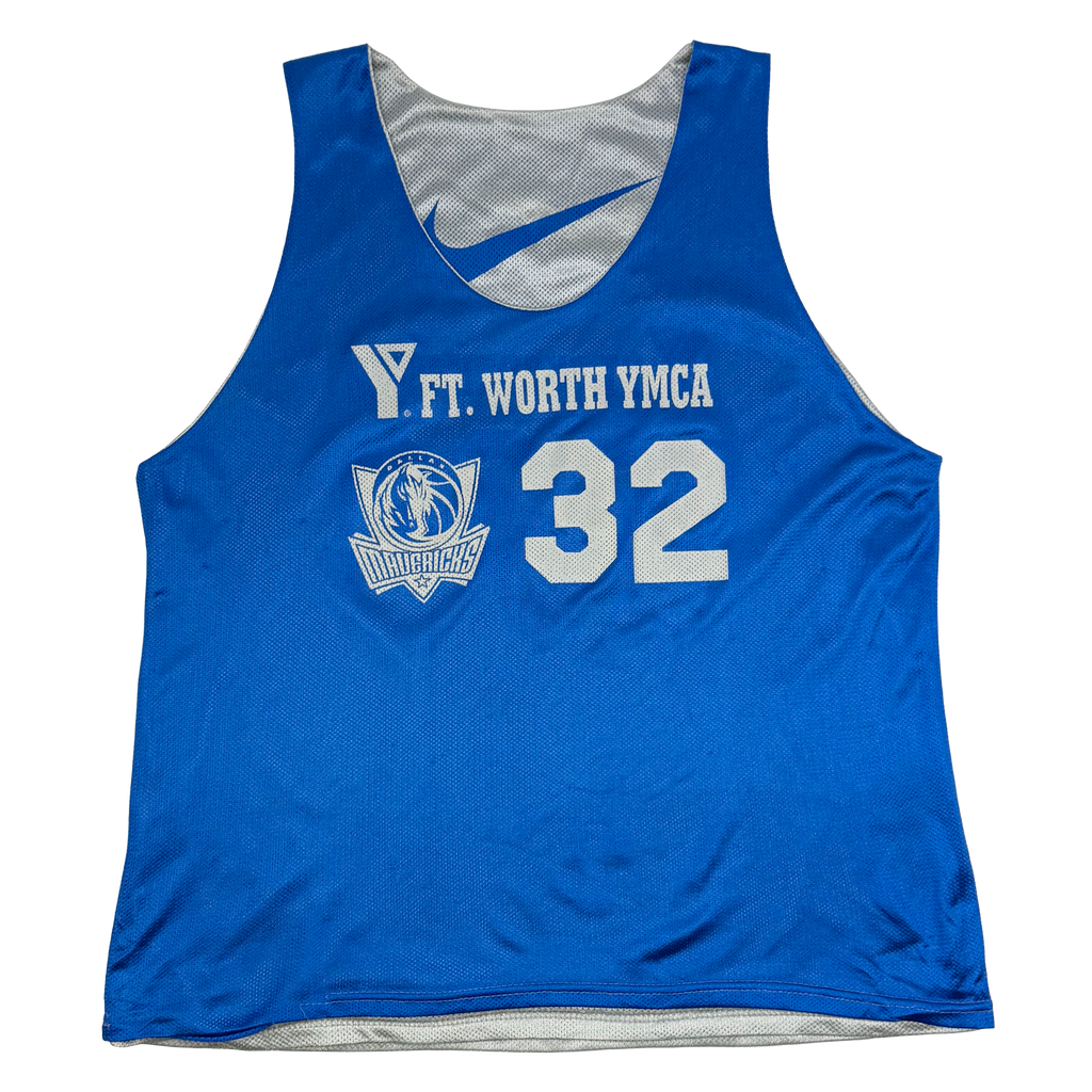 Dallas Mavericks Fort Worth YMCA Blue/Silver Reversible Basketball Vest | Medium