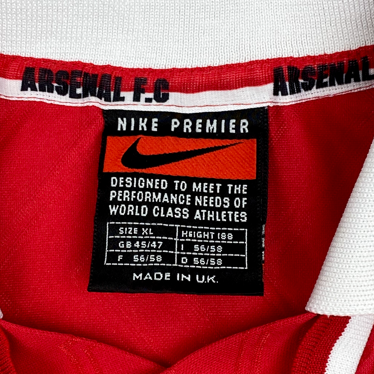Arsenal Home Shirt (1996-98) | Extra Large