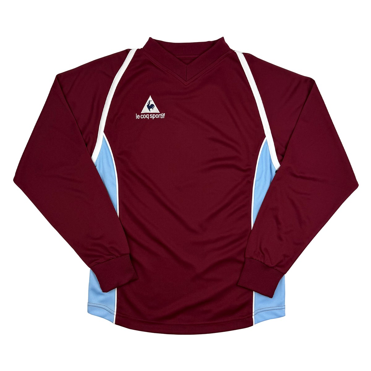 Le Coq Sportif Long-Sleeve Football Shirt - Claret and Blue | Extra Small