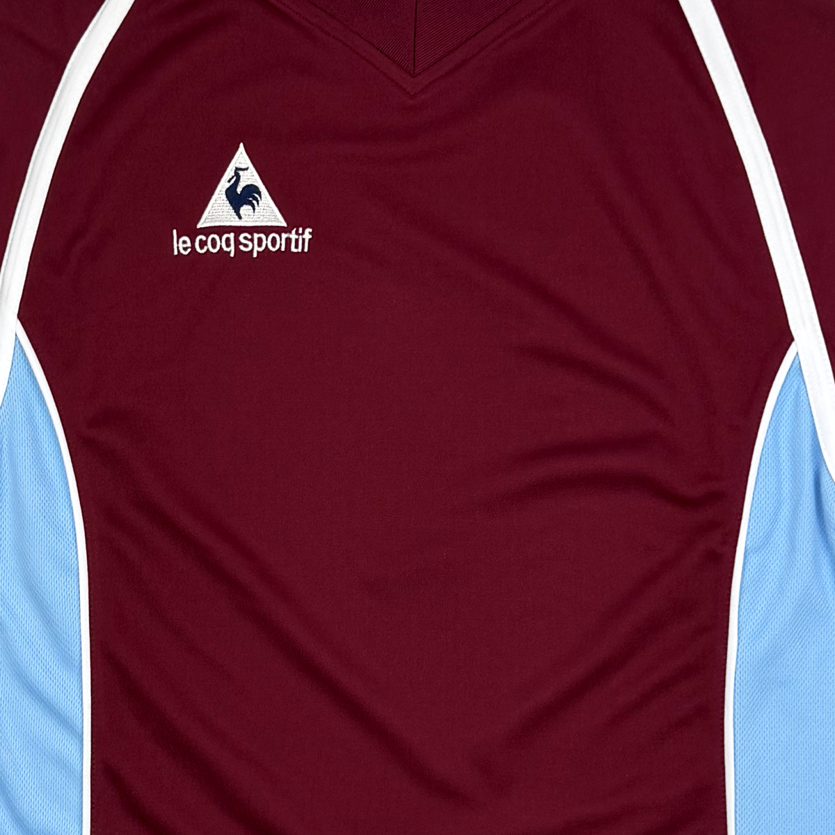 Le Coq Sportif Long-Sleeve Football Shirt - Claret and Blue | Extra Small