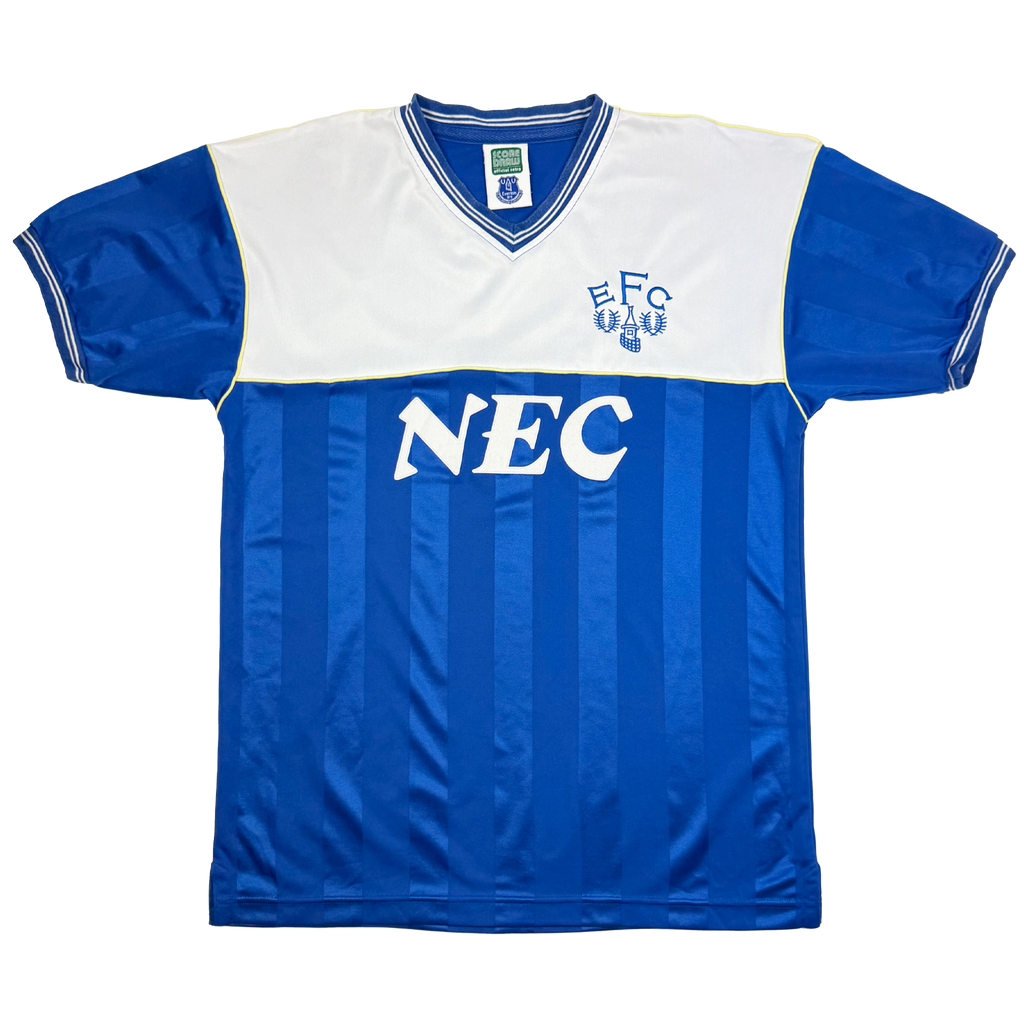 Everton 1986 Score Draw Retro Football Shirt | Medium
