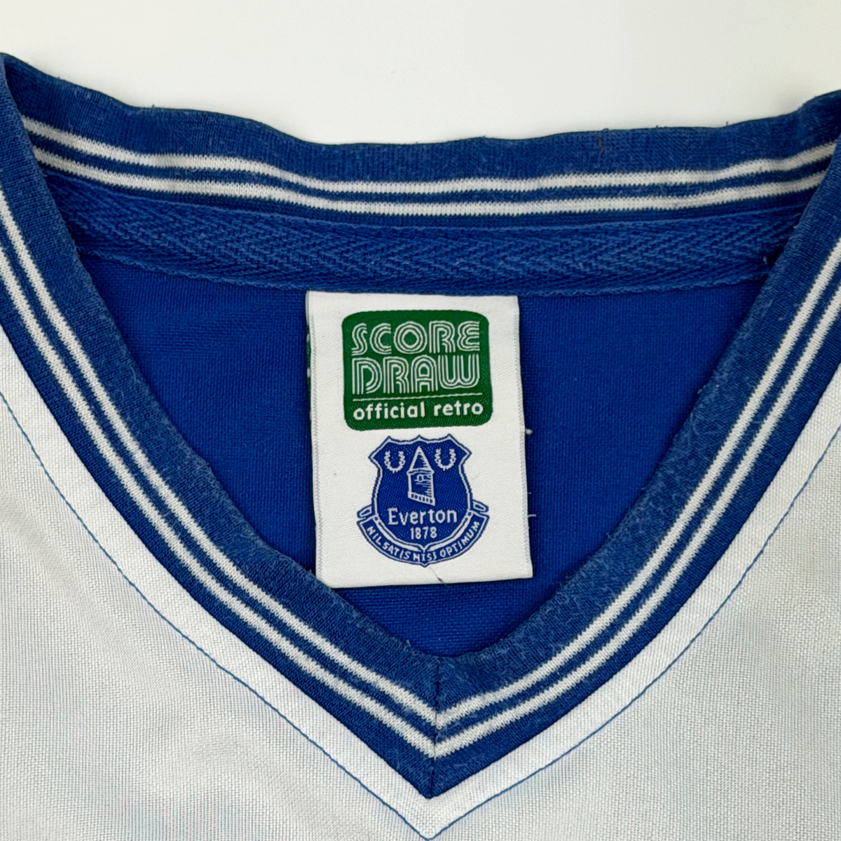 Everton 1986 Score Draw Retro Football Shirt | Medium