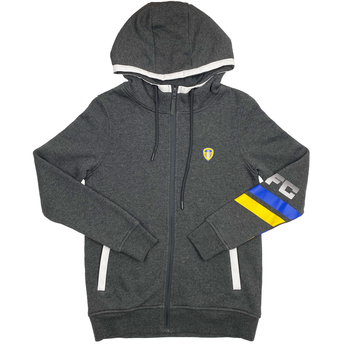 Leeds United Full-Zip Hoodie Grey | Small