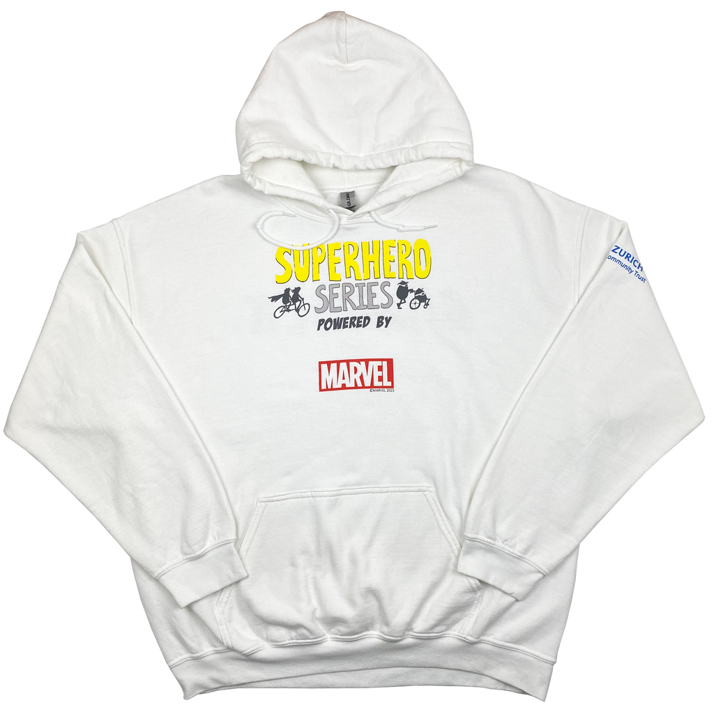 Superhero Series White Hoodie | Extra Large