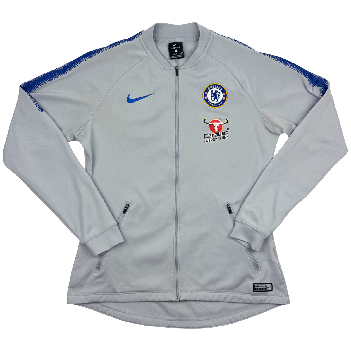 Chelsea Grey Full-Zip Training Top (2018-19) | Women's Small