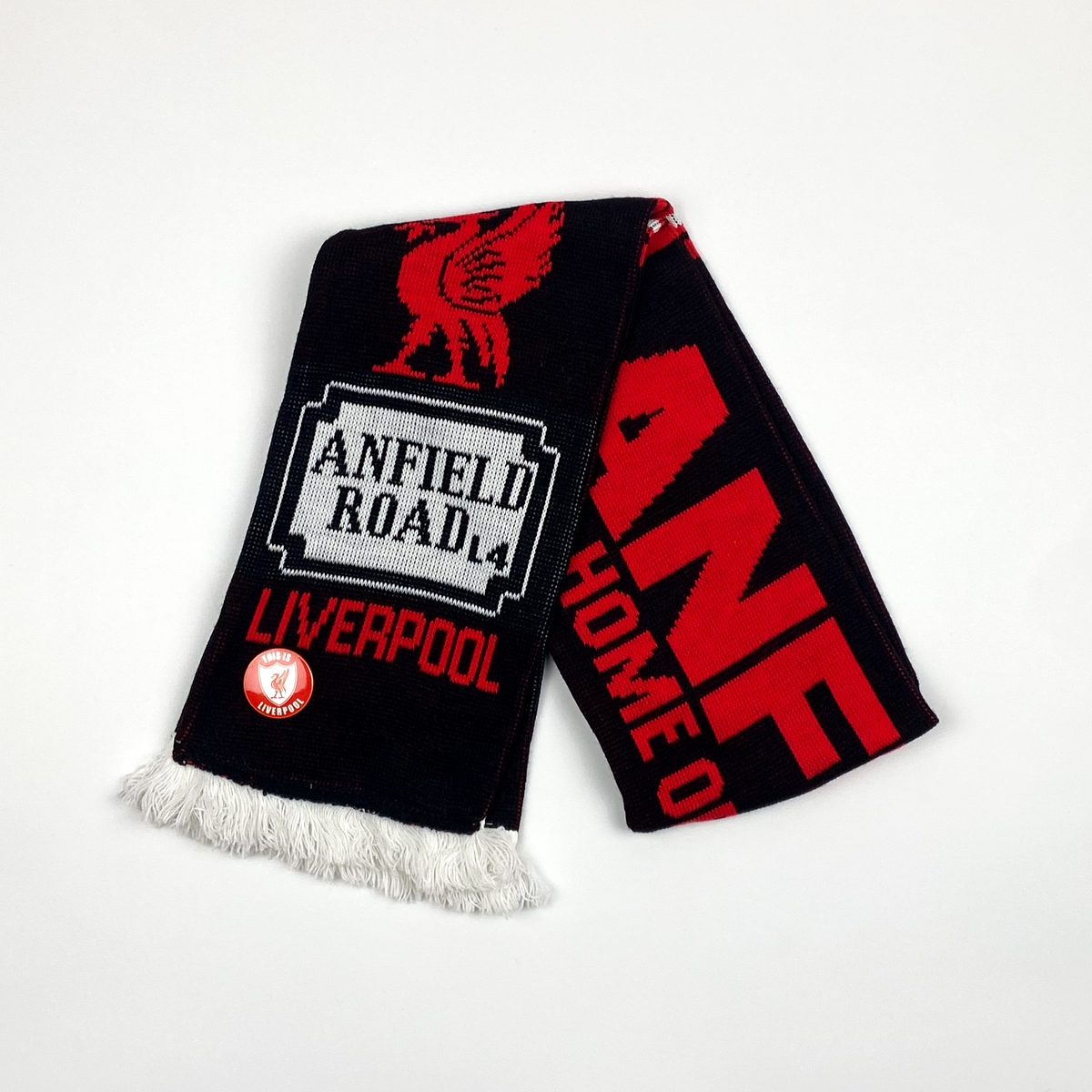 Liverpool 'Anfield, Home of the Reds' Vintage Scarf with Badge