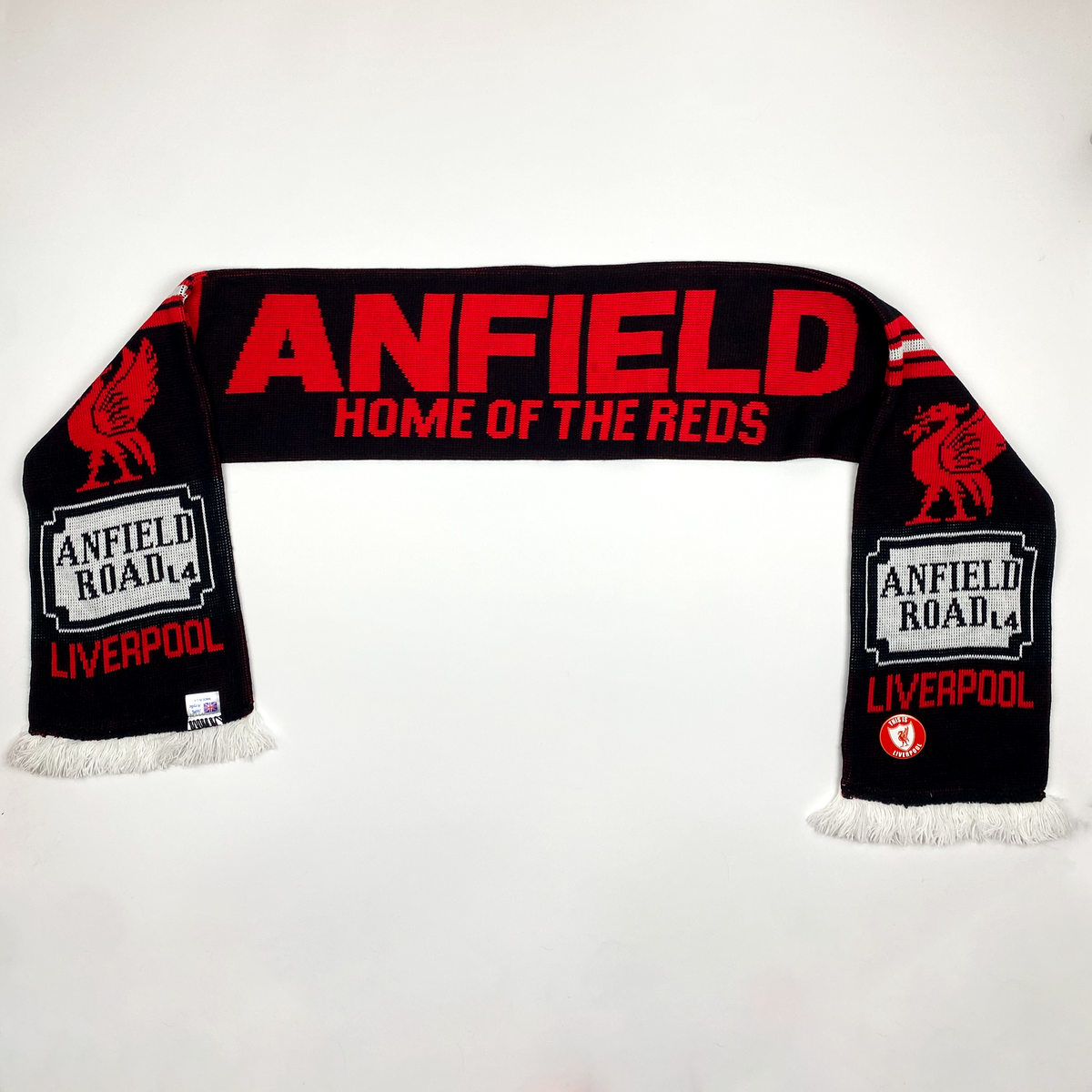 Liverpool 'Anfield, Home of the Reds' Vintage Scarf with Badge