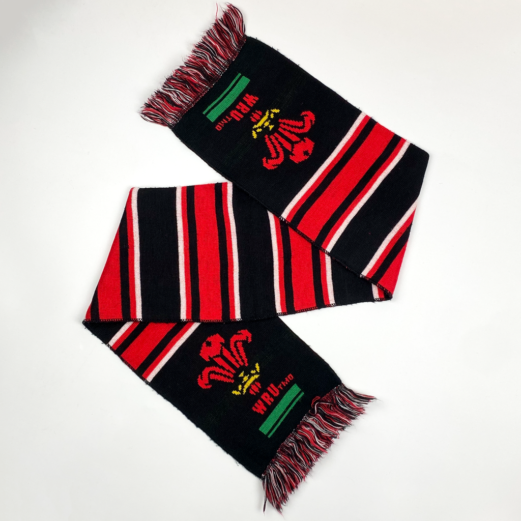 Wales Rugby Union Striped Vintage Scarf