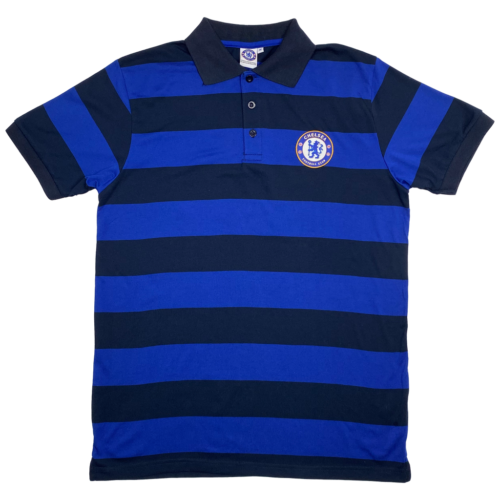 Chelsea Black and Blue Striped Polo Shirt | Medium