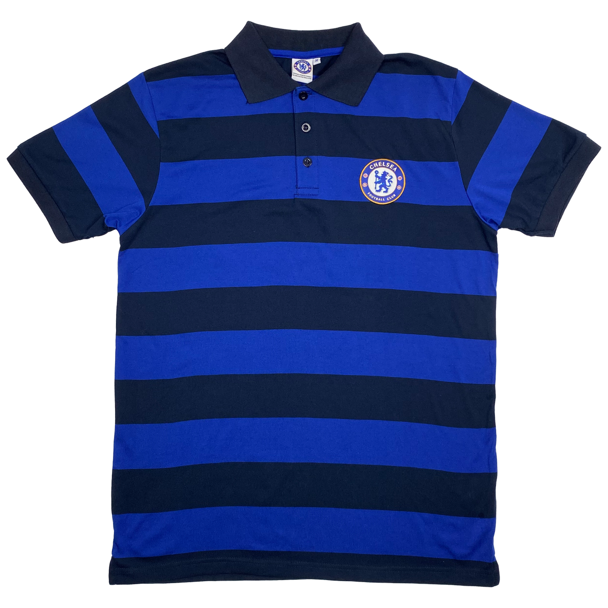 Chelsea Black and Blue Striped Polo Shirt | Medium