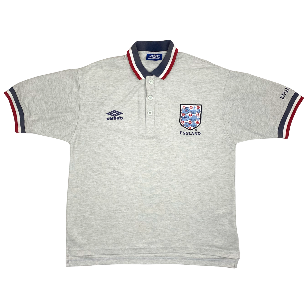 England Umbro Polo Shirt Grey (1996) | Medium