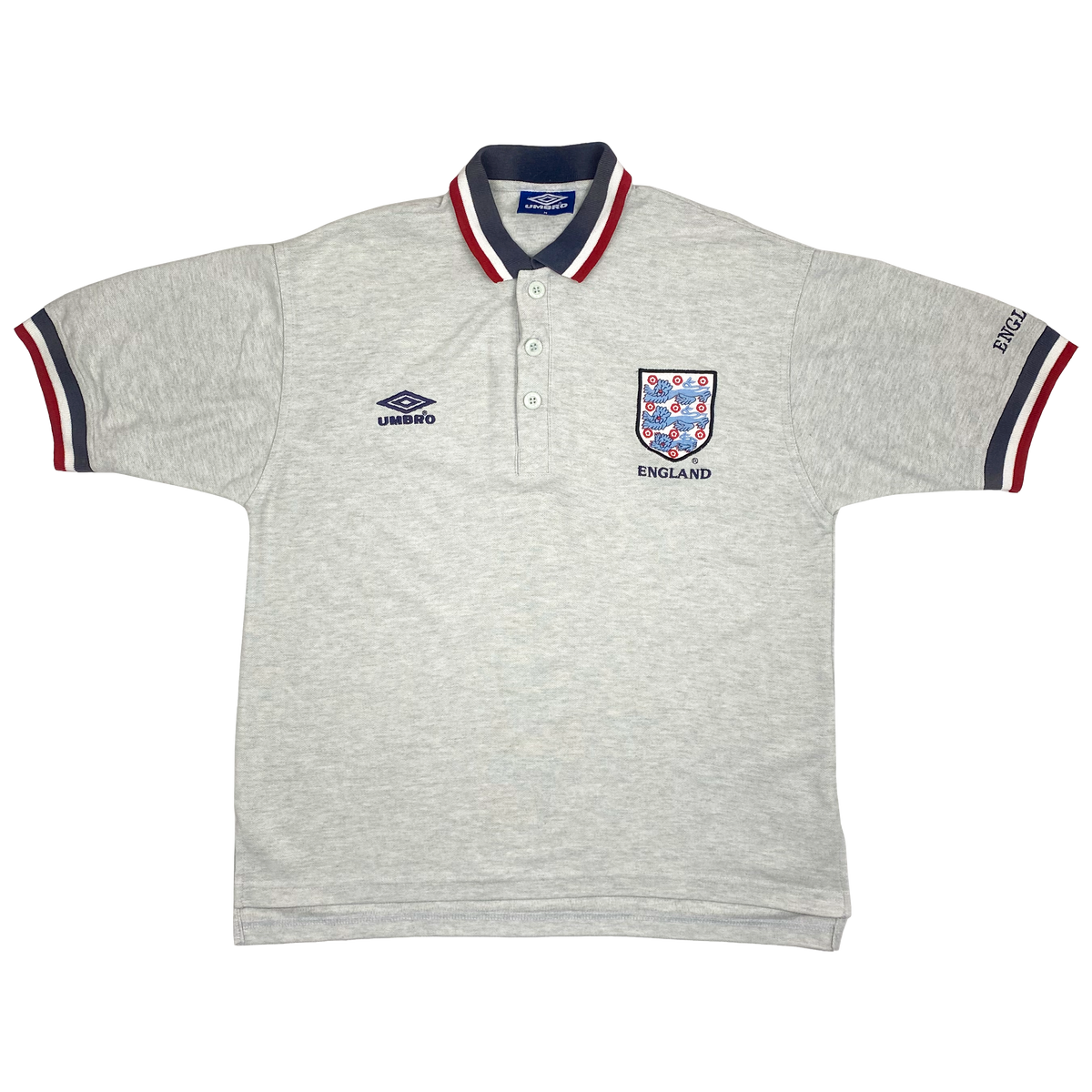 England Umbro Polo Shirt Grey (1996) | Medium